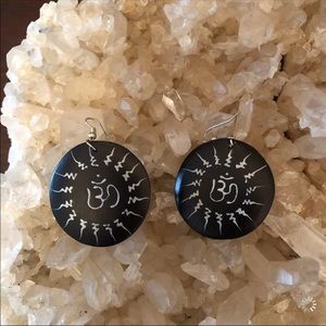 Wooden ‘OM’ Earrings